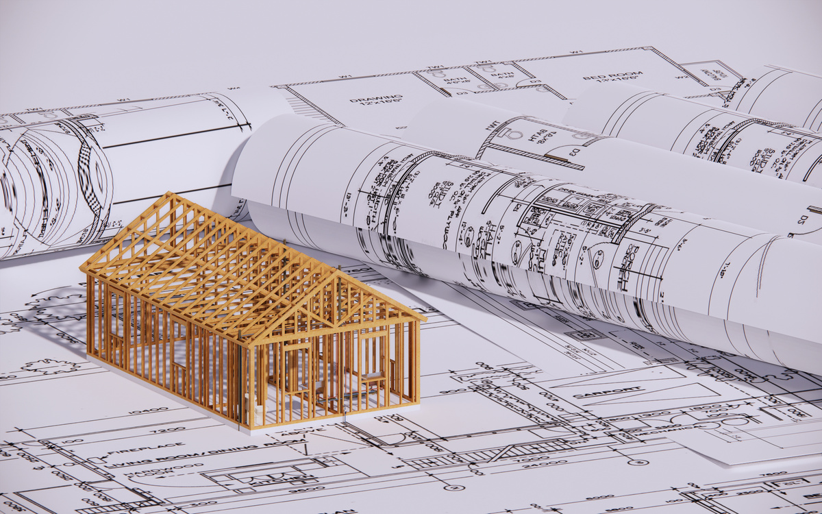 Architecture Background Design Working Drawing on Paper